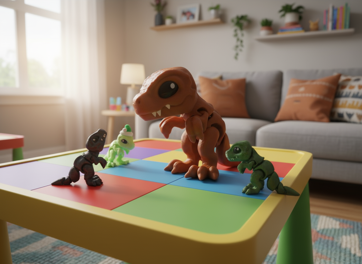 Articulated 3D Printed T-Rex Toy – 6-Inch Flexible Dinosaur for STEM Play by Printlings